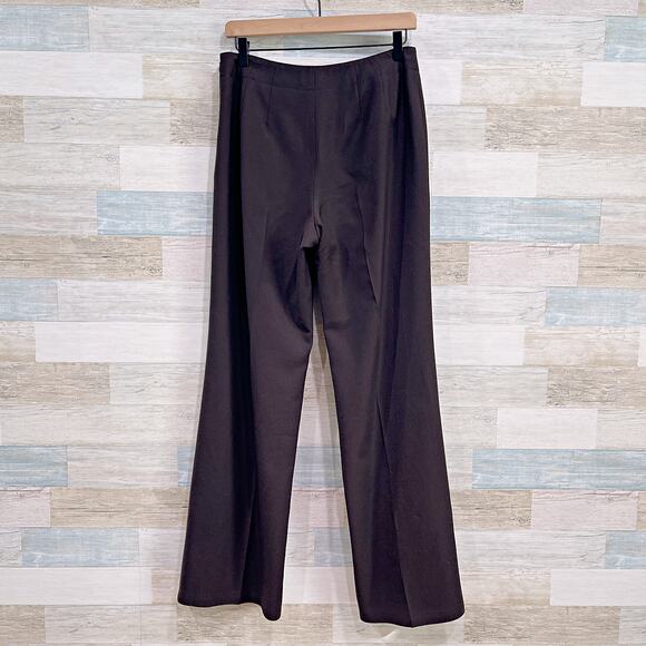 Talbots Vintage Stretch Wool Trousers Brown Flat Front Lined Italy Womens 8 - Picture 3 of 7